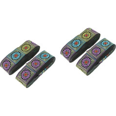 COHEALI 4 Rolls Ethnic Lace Ribbon Polyester Webbing Black Wedding Decor Floral Ribbon For Embroidery Ribbon Clothing Trim Clothing Materials Nationality Costumes