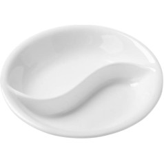 ABOOFAN Ceramic Sauce Bowl, 2 Compartments Serving Platter Appetizer Tray Divided Dip Bowl Dessert Plate for Home Kitchen Restaurant