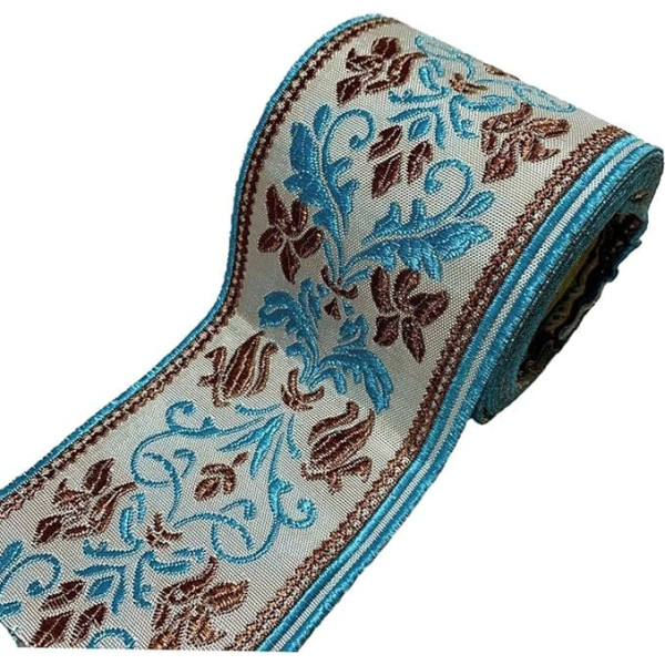 JISADER Ethnic Jacquard Ribbon Sewing Lace Ribbon Fabric Decoration Decor Vintage Embellishment for Quilting Clothing Crafts 6cm