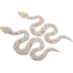DOITOOL 2 Stück Schlangen Strass Bügelbilder Funkelnde Diy Applikationen für Kleidung Schuhe Taschen und Hüte Vielseitig Einsetzbar ohne Nähen Langlebige Kristallverzierung für