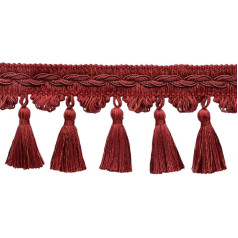 DecoPro 4.5 Meter Value Pack of 9cm Tassel Fringe Trim - Rust, Brick Red, Style# VTF035, Color: Rusty Brick - VNT22 (4.5M / 15 Ft)