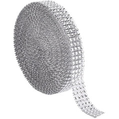 Tofficu Silver Diamond Net Ribbon 2cm Wide Party Wedding Decoration Kit