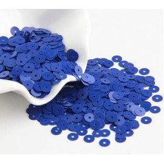 Trimm für Nähen, 10 g Pailletten, einfarbig, Serie Paillette, Nähen, Hochzeit, Dekoration, Basteln, Bekleidungszubehör, Zubehör (Color : Solid blue, Size : 0.24in 10g)