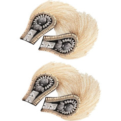 NUOBESTY 4 Stück Teiliges Punkige Schulterklappen mit Goldfarbenen Quasten Metall Nieten Dekorative Fransen Epauletten für Damen Vielseitige Retro Kostüm Accessoires für Partys und