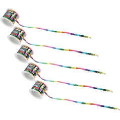 EXCEART 5 Rolls of Strings Clothing Decoration Sequin Strips for Crafts Christmas Sewing Trimming Sequin Ribbon Trim Wire Ribbons Sequin Line Plastic Mermaid