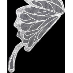 Aufnäher for Kleidungsapplikationen, Hochzeitskleid-Dekoration, Schmetterlings-bestickte Spitzen-Kragen-Applikation, Nähen, Handwerk, handgefertigt, mittlere Größe 14,5 * 5 Zoll (Größe: Beige) (Farbe: