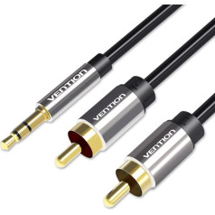 Audio kabelis 3,5 mm vīrietis - 2rca vīrietis 3 m melns