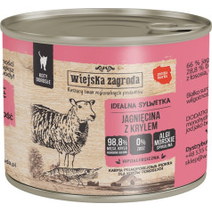 Wiejska Zagroda jēra gaļa ar krilu, mitrā kaķu barība 200g