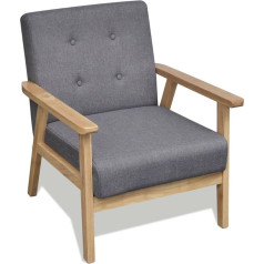Festnight Retro Wooden Armchair Living Room Chair Retro Chair with Armrest for Living Room Bedroom Grey