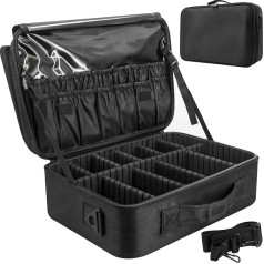 Makeup Bag Makeup Case: Large Travel Cosmetic Case Organiser, Professional Portable Makeup Storage Bags for Toiletries, Makeup Artists, Tools, Brushes, Dressing Table, Noir-L Noir-M Noir, Cosmetic