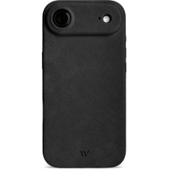 WIIUKA Case for iPhone Air, Leather from Germany, Leather Extra Thin, Premium Mobile Phone Case, Case, Qi, Skiin More, Vintage Black