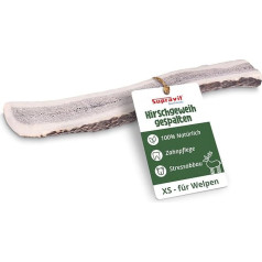 Supravit Split Deer Antlers for Dogs 100% Red Deer Antlers Natural Chew Bone for Long-Lasting Activity Exciting Chew Toy Sustainable Dental Care XS - Small