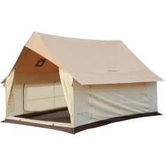 KingCamp Camping Zelt 4-5 Personen Hauszelt 210g TC 150D Oxford Gewebe PU3000mm Wasserdicht Familienzelt 8㎡ Großes Hauszelt Outdoor Zelt für Camping, Glamping, Festivals, Partys