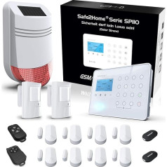 Safe2Home Premium Wireless Home Alarm System Safe2Home Professional Protection and GSM/SMS function-accessories included - easy installation
