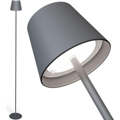 Matar Battery LED Floor Lamp Aluminium Anthracite Indoor & Outdoor Wireless Dimmable Warm / Cool White USB C Rechargeable Waterproof IP44 Modern Design in Grey