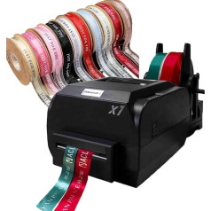 Banddruckmaschine Digitaler Banddrucker, Etikettendrucker Heißprägedruckmaschine für Geschenkverpackungen, unterstützt mehr als 50 Sprachen (Black Doublerow)