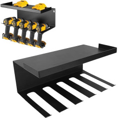 Wandmontierter Elektrowerkzeug-Organizer, 5 Aufbewahrungsfächer, robustes Utility-Rack, extra großer Stauraum mit 4 Bohrern für die Werkstatt, Garage, Industrie