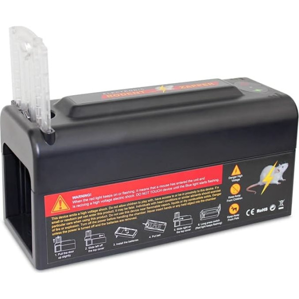 Electric Rat Trap, Mouse Trap for Indoor, 9000 V Strong Voltage, Professional Mouse Trap with 2 Operating Modes, Mouse Catcher for Small Mice