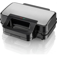 Arendo - Contact Grill 3 in 1 - with Removable Plates - Sandwich Maker - Waffle Iron - XXL Sandwich Maker - Non-Stick Coating - for Sandwiches, Belgian Waffles, Grilled Food and More - Small and