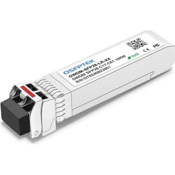 QSFPTEK 25G DWDM SFP28 LR C41 1544.53nm 100GHz 10km DDM Duplex LC/UPC SMF Optical Transceiver Module for Cisco C41 DWDM-SFP25G-44.53