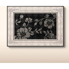 Dekorative Abdeckplatte für Sicherungskasten - Vintage-Blumendesign, Romantisches Rosenmuster, Leichte Montage, für Wohnzimmer & Schlafzimmer G 60x50cm
