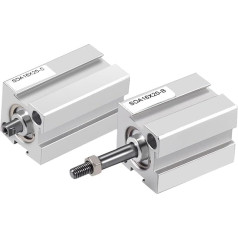 SDA12/16 quadratischer Pneumatikzylinder, doppeltwirkend, kompakt, Bohrung 12, 16 mm Hub, 5–50 mm Innen-/Außengewinde (SDA12 x 25), 1 Stück