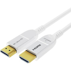 8K Fibre Optic HDMI Cable 10 Metres, Long Active HDMI 2.1 Cable 48 Gbps Ultra High Speed 8K @ 60Hz 4K @ 120Hz HDR10 eARC 3D HDCP 2.3 Compatible with Laptop, Monitor, PS5, PS4, Xbox, HDTV