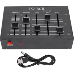 Stereo Receiver, EQ Equalizer Stereo High Medium Low 3 Band Sound Channel Balance Volume Control Preamp for Home