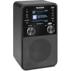 TechniSat DIGITRADIO 317 - Vertical DAB+ FM Radio with Bluetooth Audio Streaming, Radio Alarm Clock, Sleep Timer, 2.4 Inch Colour Display, 3 Watt, Black