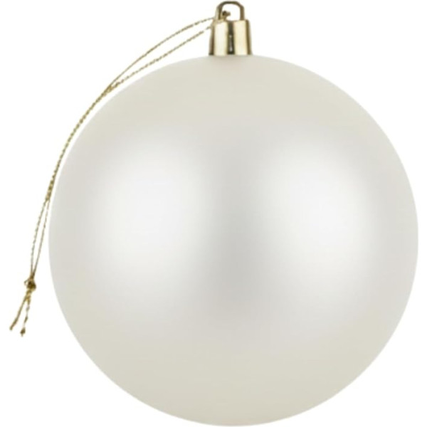 20cm White Christmas Ball PVC Shatterproof Matte Finish Christmas Decoration Festive Christmas Tree Hanging Decoration Round Ornament for Holiday Home Decoration