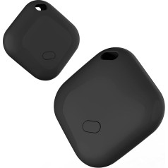 Air Tag, Bluetooth Tracker Works with Apple Where is? (iOS Only), Waterproof, Replaceable Battery, Key Finder for Keys, Bags, Luggage & Pets (Black, 2 Pack)