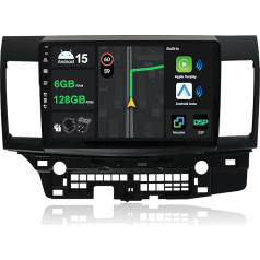 [6G + 128G] IPS 10.1 Inch Android 15 Car Radio for Mitsubishi Lancer 2008-2016 with Navi Octa Core [Built-in CarPlay/Android Car/DSP/Mirror Link/GPS Navi/360 Camera/Bluetooth 5.0/WiFi/USB