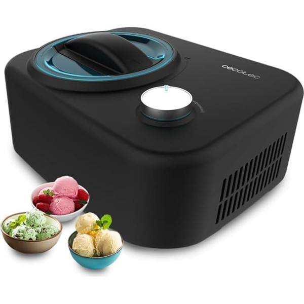 Cecotec Gelacy 800 Eismaschine mit Kompressor, 0,8 l, 100 W, manuelle Steuerung, abnehmbare Aluminiumschale, Eiscreme in 60 Minuten, automatischer Betrieb