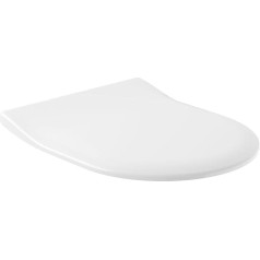 Villeroy & Boch Architectura SlimSeat Toilet Seat with Soft-Close Mechanism, Removable Toilet Seat Made of Shatterproof Duroplast, Original Replacement Part, D-Shape, White Alpine, Glossy