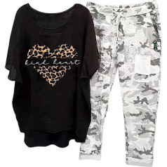 Briskorry Summer Outfits Women's T-Shirt Wide Trousers Trouser Suits Loose Fit Casual Lounge Set Short Sleeves Crew Neck Tracksuit Lightweight Airy Women's Outfits Plain Elegant Sport