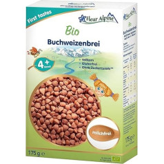 FLEUR ALPINE Organic Baby Porridge Buckwheat - Delicious Breakfast Porridge | Nutritious and Gluten-Free | Easy Preparation | Baby Food 4+ Months without Added Sugar | 7 Servings