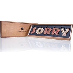 Sorry - Chocolate Letters Whole Milk - Sorry Gift | in Elegant Wooden Box | Say Sorry with Chocolate | High Quality | Sorry Gift Idea | Forgiveness Gifts | Alcohol Free