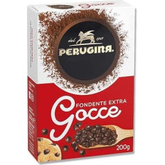 6 x Perugina Gocce di Cioccolato Fondente Extra Dark Chocolate Drops Pastry Ingredients 200 g Sweet Decoration Gluten-Free 100% Italian Product