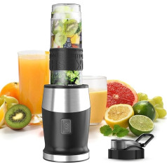 Mixer, 500 W Smoothie Maker & Stand Mixer & Mixer Smoothie Maker with 570 ml Smoothie Bottles BPA Free Tritan, Portable Blender Smoothie Maker Made of Stainless Steel 4 Sheets for Shake, Smoothie and