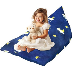 Kocnydey Stuffed Animal Toy Bean Bag Chair Children's Bean Bags Soft Toy Storage Bean Bags Soft Foldable Chair Bean Bag Cover Kids Sofa Adult Beanbags for Kids Children Large Capacity Dark Blue