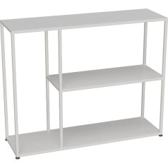 Gvbjiuaxjm Rectangular Bar Table with Metal Shelves, Console Table for Hallway, 3-Tier Slim Sofa Table for Small Spaces, Multifunctional Iron Bookshelf, Black/White (Size: 60 x 25 x 60 cm, Colour: