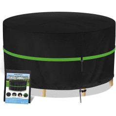 Wanocean Cover for Garden Furniture, Waterproof, Winterproof, 420D Oxford Fabric, Windproof, Anti-UV Garden Furniture, Tarpaulin, Lounge Furniture Sets, Seating Set, Garden Table, Protective Cover, Round -