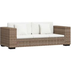 Hetftjn Sofa Sets Sofas & Couches Camping Couch Camping Chair - 3-Seater Sofa Real Rattan for Teenager's Room Seating Room Bedroom Relaxation Room