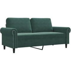 Hetftjn Koltuk Takimi Sofa Bed, Recamiere, 2-Seater Sofa, Dark Green, 140 cm, Velvet for Relaxation Room, Seating Room, Teenager's Room, Hotel Room