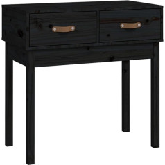 Homvdxl Narrow Console Table with 2 Drawers, Pine Wood Entrance Table for Hallway, 76 cm Small Foyer Tables for Entrance, Behind Couch Sofa Table for Living Room, Hallway, Easy Assembly, Black
