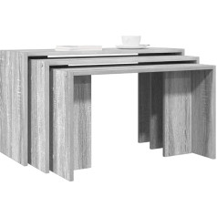 ‎Bowekam BOWEKAM Home & Garden Nesting Tables Set of 3 Grey Sonoma Wooden Furniture Choice