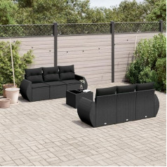 ‎Homgoday Homgoday Gartensofa-Set mit Kissen, 7-teilig, schwarz, Polyrattan, Outdoor-Sofas, Gartenmöbel-Set, Loungegruppe für den Außenbereich, Type3253442