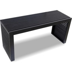 Yikaroeli Bamboo Dining Bench 35 Inch Entrance Bench Kitchen Table Indoor Dining Room Living Room Bedroom End of Bed Black