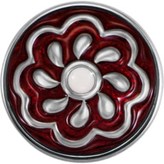Quiges Click Button 18 mm Red Flower Design