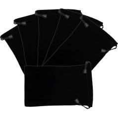 Pack of 6 Velvet Jewellery Pouches 10 × 15 cm, Black Velvet Pouch with Drawstring, Velvet Bag Jewellery Bag, Gift Bag for Jewellery, Sweets, Wedding Gifts, Earplugs, Keyrings